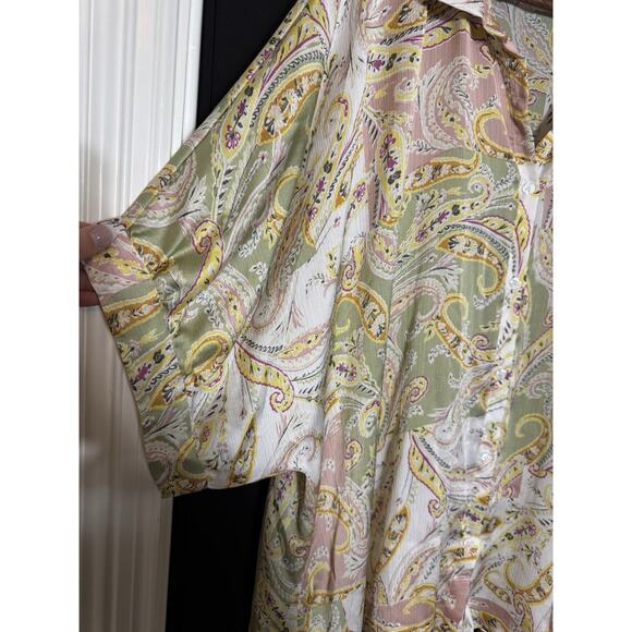 Emily Wonder Womens Colorful Paisley Print Blouse Spring Lightweight - Picture 5 of 8